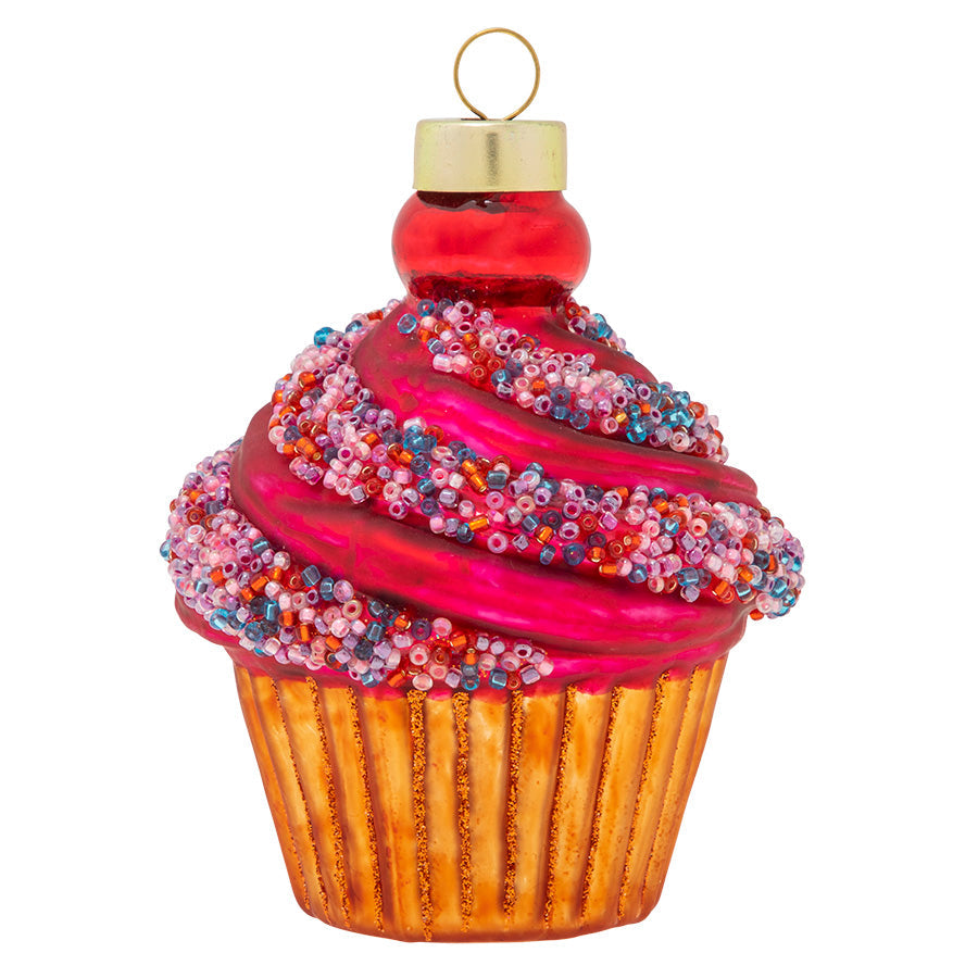 Boasting festive sprinkles and a cheerful cherry on top, celebrate the sweetness of the season with this little cupcake that looks good enough to eat!