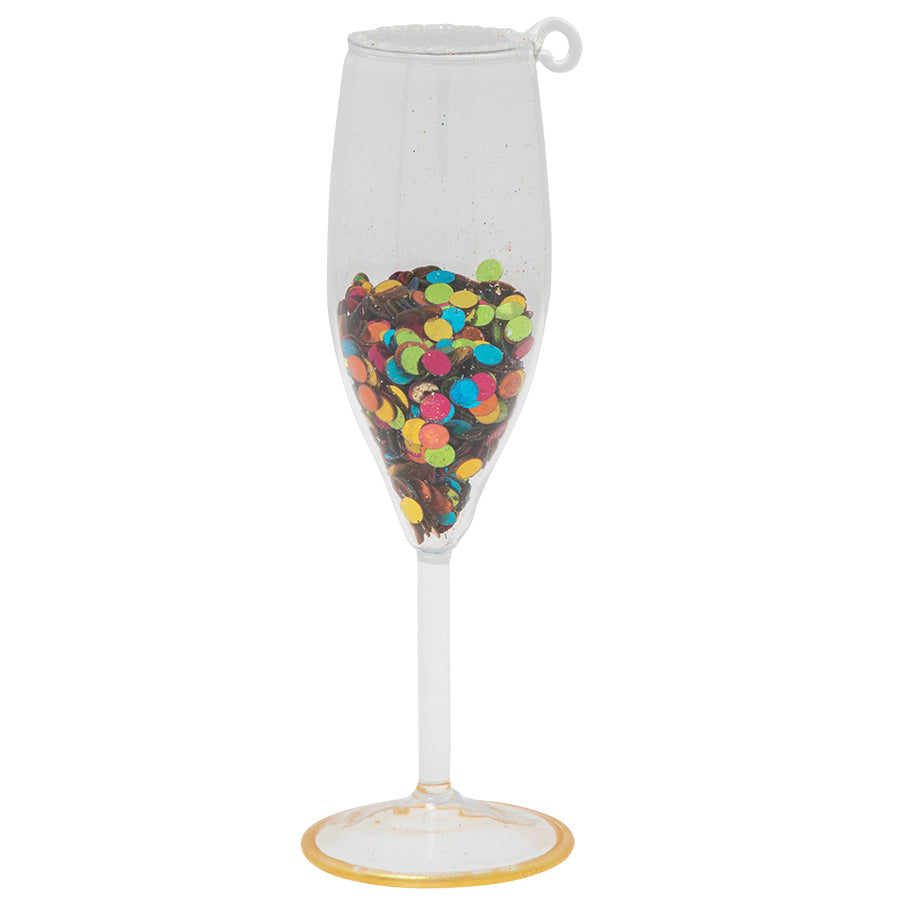 Rainbow Confetti Champagne Glass