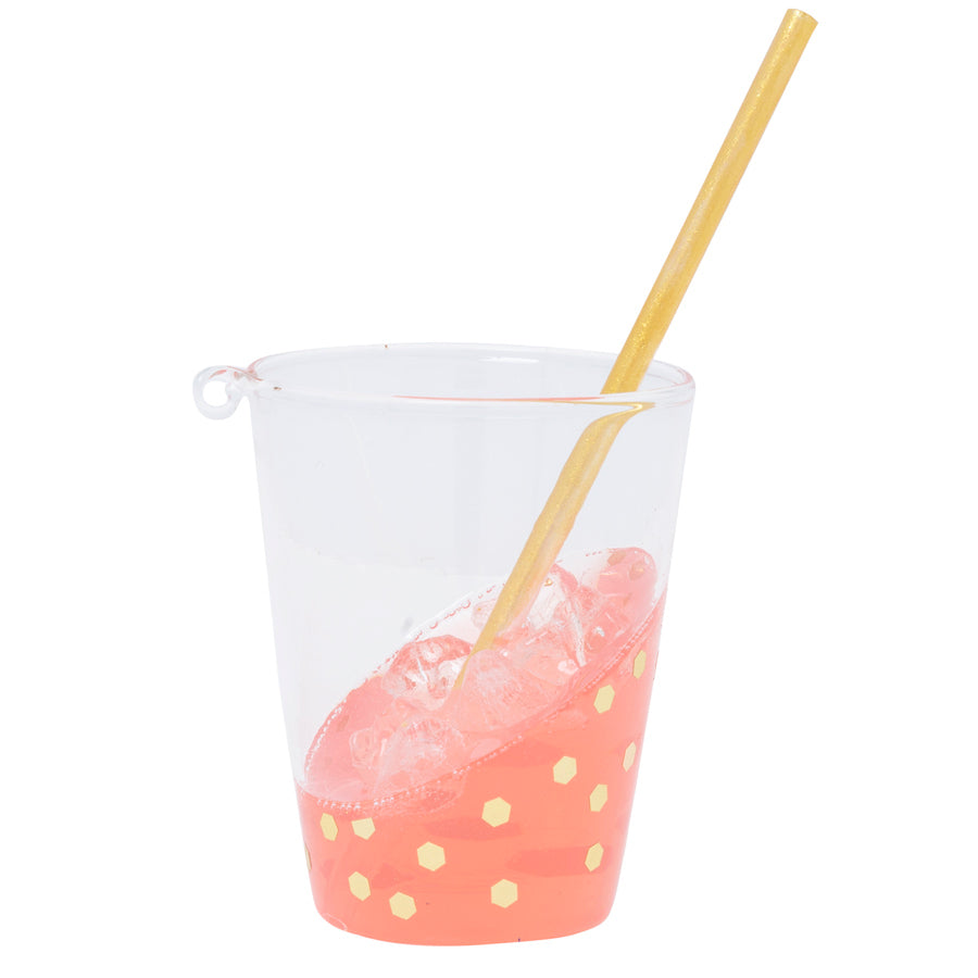 Like a little party in a glass, this gold-flecked fizzy cocktail ornament is festive, fancy, and fun!
