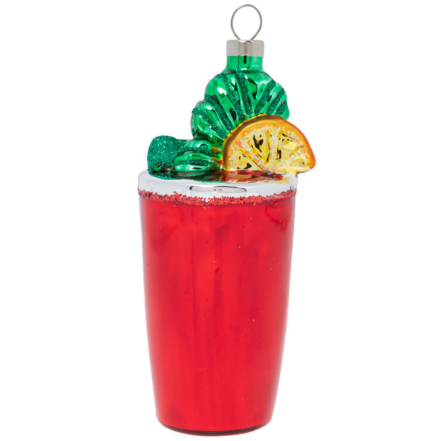 This miniature glass bloody mary is the pick-me-up everyone needs after too many long nights of celebrating the season!