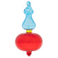 Golden yellow, bright aqua and candy-apple red combine together to color this cheery tiered glass finial. 