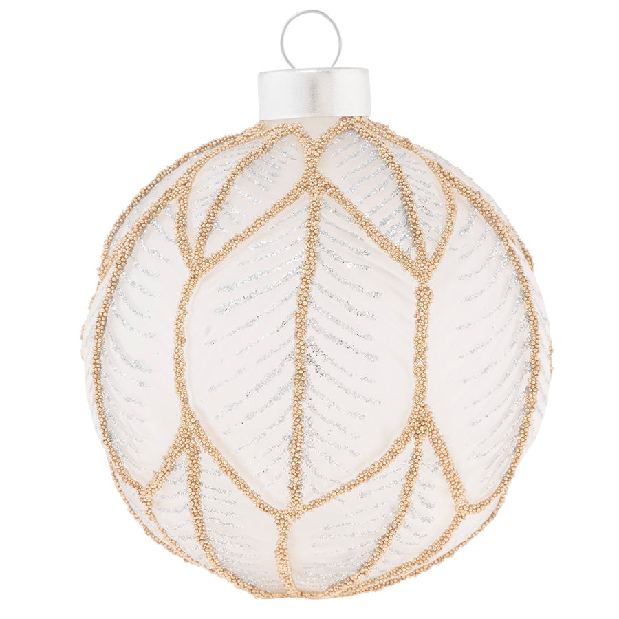 Icy Leaf Sculpted Ornament