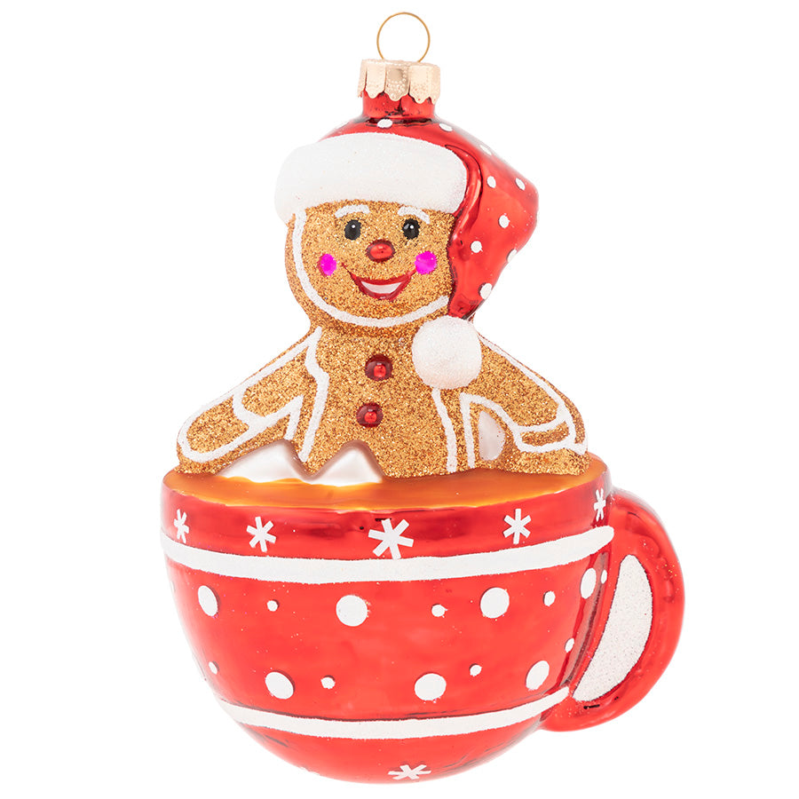 Cheer and chill…this jolly gingerbread man is sending you happy h-"ahh"-liday wishes from his steamy cocoa spa.