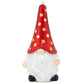 His sweet button nose is the perfect match for the gold polka dots atop this gnome’s shiny red cap.