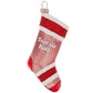 Tootsie Roll candies are always in season- celebrate the holidays with this glass Tootsie Roll Christmas stocking ornament.