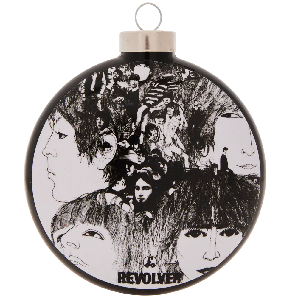  The iconic black and white cover of the Beatles’ timeless 1966 Revolver album will bring instant style to any Christmas tree. 