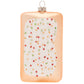 Crunchy, sweet nostalgia- this Pop-Tart shaped ornament is extra sparkly with tiny glass bead “sprinkles.”

