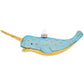 This nautical narwhal is looking majestic, with a wide smile and a golden horn.